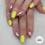 Neon sárga és rosegold