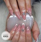 Csillámos francia körmök