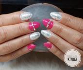 Best Nails - Csillámos fehér és rózsaszín