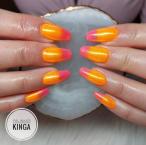Best Nails - Neon narancs és pink pigmentporos körmök