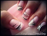 rózsaszín és ezüst csillámos