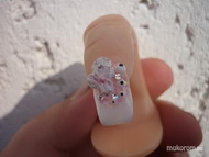 Épített zselé 3D porci virággal