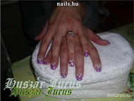 Lila csillámos zselés műköröm