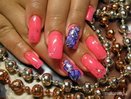 neon rózsaszín akril virággal 