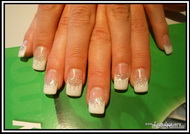 fehér francia ezüst csillámmal