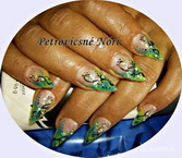 zöld kövekkel akril 