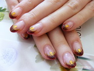 Barna zselés francia csepp flitterrel