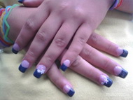 Épített zselés köröm színes véggel