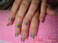 Épített zselés köröm színes véggel