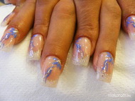 Best Nails - csillámos kékmintával