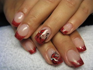 színes zselé + akril virág