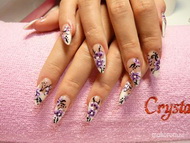 Best Nails - sok akril virággal díszítve