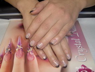 Gel lac akril mintával kövekkel