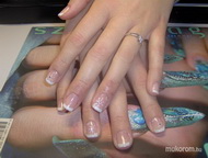 Gel lac akril mintával kövekkel