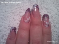 lila vég 3D zselé virágokkal