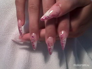 Stiletto francia csillámos