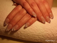 Lila csillámos francia beépített hálóval