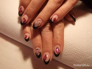 Fekete francia rózsaszín kagylóhéjjal