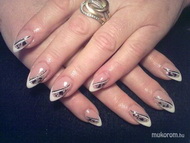 Francia fekete ezüst díszítéssel