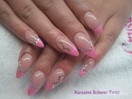 rózsaszin végű flitteres zselés