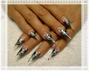 fekete csillámos virággal