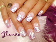 Lila fehér festőzselés Andinak