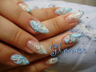 Világoskék koszorúslány ruhához