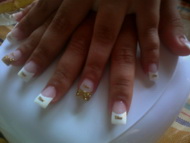 fehér + 1 ujj csillám