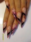 Best Nails - rózsaszín csillámos + fekete