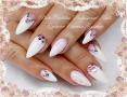 White and pink nail