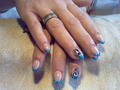 blue flower nail