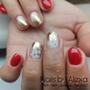 Gold and Red nails