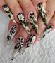 Black and white stiletto nails