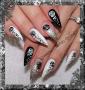 Black and white nails