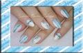 White and blue nail