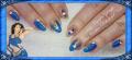 Blue and gold nails