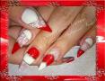 Red and white nail