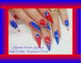 Blue and red nail