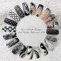 Black and white nail art