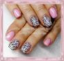 Pink leopard nail