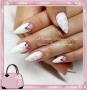 White and pink nail