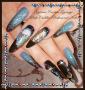 Blue and brown nail art