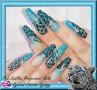 Blue leopard nail art
