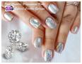 Silver nail art