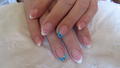 White and blue french nails