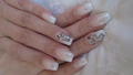 White sparkle nails