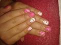 pink White nails