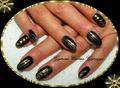 Black and gold nail