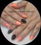 Black and peach nail