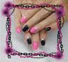 Pink and Black nail